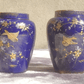 Victorian 19th Century Antique English Cobalt Blue Ceramic Pottery Enamel Gilt Vases - Tommy's Treasure