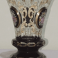 Bohemian Czech Gilt Hand Enamelled Ruby Red / Clear Glass Beaker Goblet - Tommy's Treasure