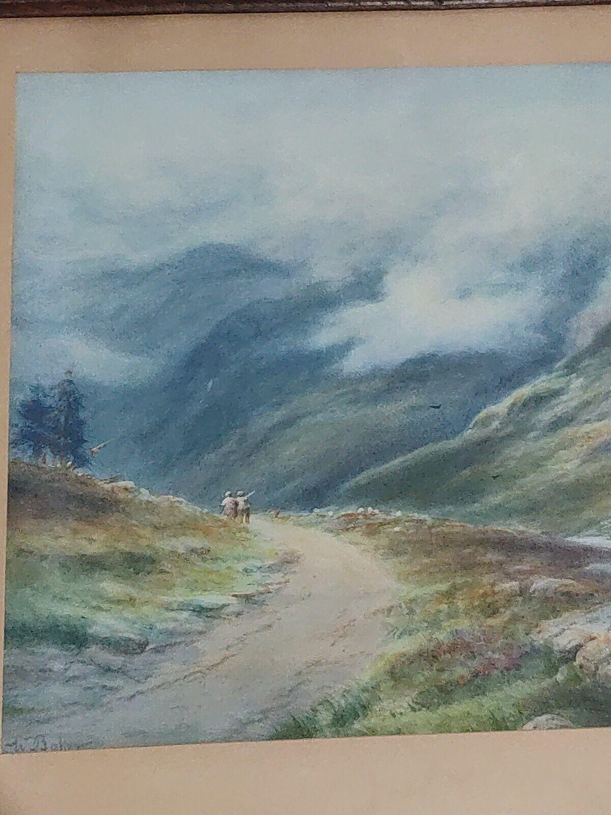 William Baker [1863-1937] Signed Antique British Watercolour Art Painting - Tommy's Treasure