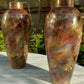 Antique Pair of Marble Glaze & Hand painted Gold Gilt Décor Ceramic Ovoid Vases - Tommy's Treasure