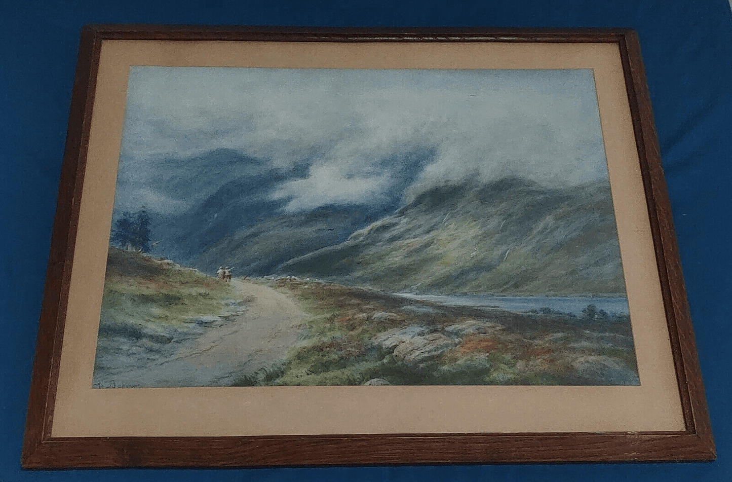 William Baker [1863-1937] Signed Antique British Watercolour Art Painting - Tommy's Treasure