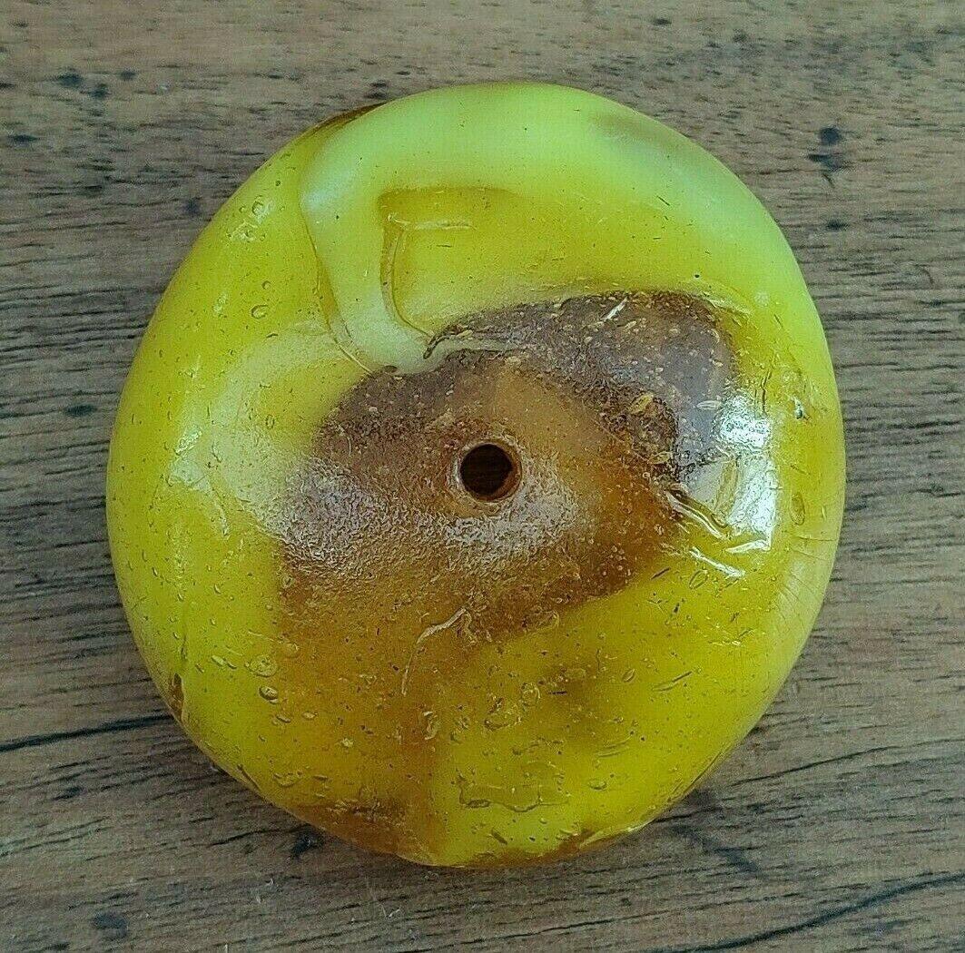 Large Antique Natural Berber Amber Trade Bead Ethnic Moroccan Tribal - 64 Grams - Tommy's Treasure