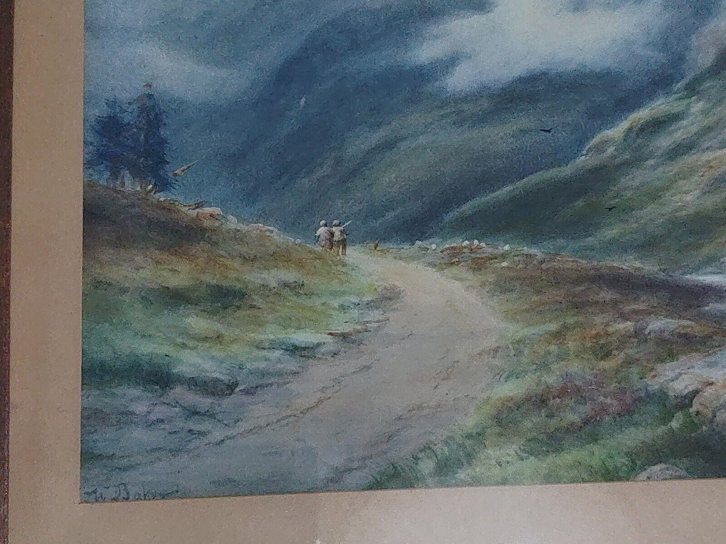 William Baker [1863-1937] Signed Antique British Watercolour Art Painting - Tommy's Treasure