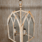 20th Century Gothic Revival Church Window Hanging Ceiling Lantern Light Pendant Glass & Metal - Tommy's Treasure