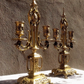 Pair of Ornate Victorian Antique Brass Candelabra Twin Candlestick Holders 36 cm