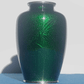 Japanese Ando Ginbari Green Cloisonne Enamel Bamboo Vase Silver-plate Rims - Tommy's Treasure