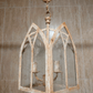 20th Century Gothic Revival Church Window Hanging Ceiling Lantern Light Pendant Glass & Metal - Tommy's Treasure