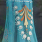 Victorian Opalescent Candy Stripe Rib Hand Enamelled Blue Glass Vase 10" - Tommy's Treasure