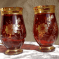 Egermann Bohemian Czech Etched Amber to Clear Glass Crystal & Gilt Vases - Tommy's Treasure