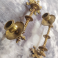 Pair of Antique Gothic Revival Brass Barley Twist Piano Candle Holder Wall Sconces