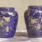 Victorian 19th Century Antique English Cobalt Blue Ceramic Pottery Enamel Gilt Vases - Tommy's Treasure