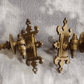 Pair of Antique Gothic Revival Brass Barley Twist Piano Candle Holder Wall Sconces - Tommy's Treasure