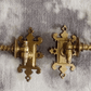 Pair of Antique Gothic Revival Brass Barley Twist Piano Candle Holder Wall Sconces - Tommy's Treasure