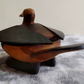 African Tribal Rotse Lozi Zambia Zoomorphic Duck Bowl Container Wood Carving