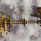 Pair of Antique Gothic Revival Brass Barley Twist Piano Candle Holder Wall Sconces