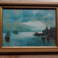 Pair of Antique Maritime Fishing Boat & Harbour Oil on Board Signed Paintings - Tommy's Treasure