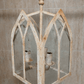 20th Century Gothic Revival Church Window Hanging Ceiling Lantern Light Pendant Glass & Metal - Tommy's Treasure