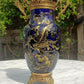 19th Century French Cobalt & Bronze Ormolu Mounted Ceramic Griffin Vase - Tommy's Treasure
