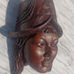 Antique Chinese Hand Carved Rosewood Inlaid Woman Empress Face Mask Sculpture - Tommy's Treasure