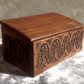 English Antique Carved Strapwork Mahogany Desk Bible Candle Box - Tommy's Treasure