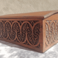 English Antique Carved Strapwork Mahogany Desk Bible Candle Box - Tommy's Treasure