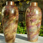 Antique Pair of Marble Glaze & Hand painted Gold Gilt Décor Ceramic Ovoid Vases - Tommy's Treasure