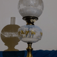 Victorian Oil Lamp Enamelled Opalescent Font Duplex Burner Globe Shade - Tommy's Treasure