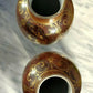 Antique Pair of Marble Glaze & Hand painted Gold Gilt Décor Ceramic Ovoid Vases - Tommy's Treasure