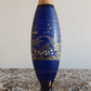 Bohemian Czech Enamelled Japanese Pagoda Gilt Cobalt Blue Glass Vase 32cm - Tommy's Treasure