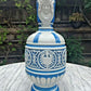 Blue & White Pottery Pitcher Jug Vase Masked Spout German Eagle Crest 14" - Tommy's Treasure