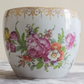 c.1890 Dresden German Porcelain Hand Painted Flowers Antique Jardiniere Plant Pot