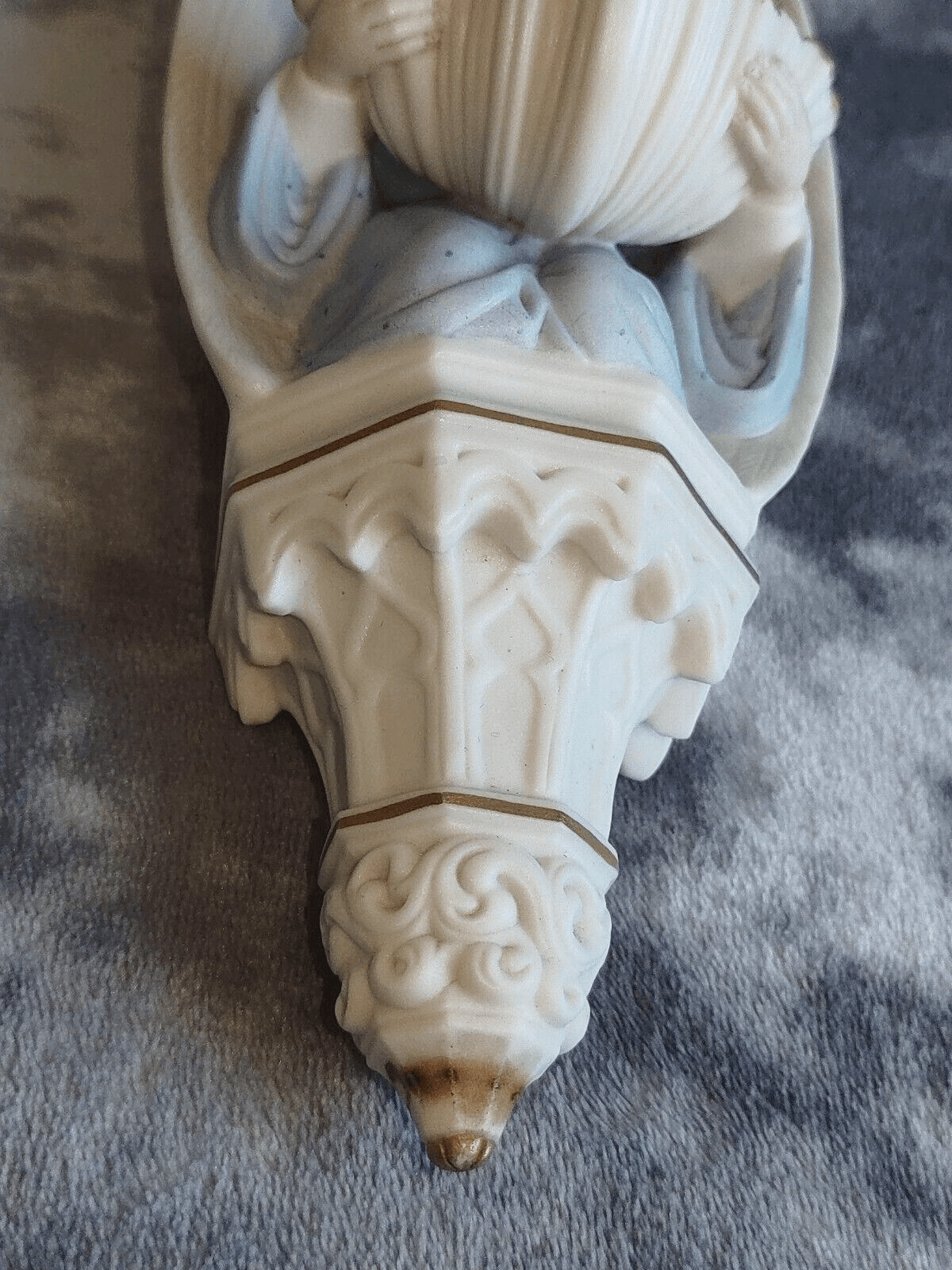19th Century Holy Water Font Religious Irish Bisque Porcelain Angel - Tommy's Treasure