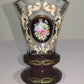 Bohemian Czech Gilt Hand Enamelled Ruby Red / Clear Glass Beaker Goblet - Tommy's Treasure