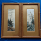Antique Pair Signed Watercolour Forest Landscape Art Paintings Edwardian Frames - Tommy's Treasure