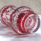 20th Century Bohemian Czech Vintage Cut Etched Ruby Red Glass Vase - 17.5 cm - Tommy's Treasure