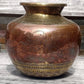 Antique Indian Brass & Copper Ganga Jamuna Lota Holy Religious Water Pot Vase - Tommy's Treasure