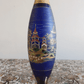 Bohemian Czech Enamelled Japanese Pagoda Gilt Cobalt Blue Glass Vase 32cm - Tommy's Treasure
