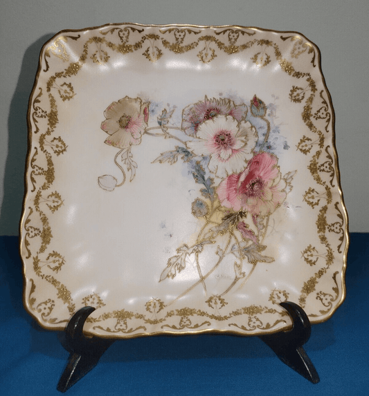 Antique Doulton Burslem Hand Painted Spanish Ware Porcelain Floral Plate Dish - Tommy's Treasure