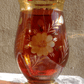 Egermann Bohemian Czech Etched Amber to Clear Glass Crystal & Gilt Vases - Tommy's Treasure