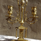 Pair of Ornate Victorian Antique Brass Candelabra Twin Candlestick Holders 36 cm