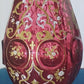 Antique 19th C. Bohemian Czech Enamelled Cranberry Gold Gilt Glass Vase 28.5 cm - Tommy's Treasure