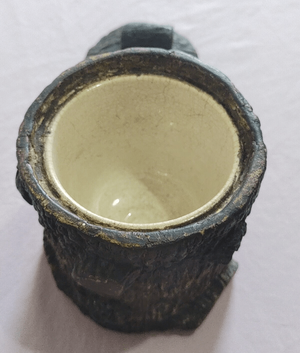 Antique Naturalistic Pottery Tree Trunk Stump Tobacco Jar Pot Black Forest Style - Tommy's Treasure