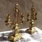 Pair of Ornate Victorian Antique Brass Candelabra Twin Candlestick Holders 36 cm