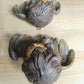 Antique Pair of German Baroque Cherub Angel Putti Head Plaster Wood Wall Plaques - Tommy's Treasure