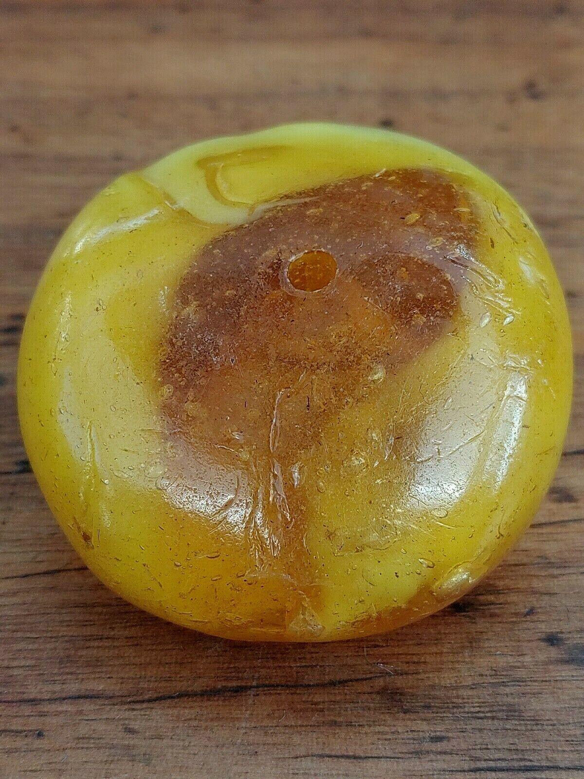 Large Antique Natural Berber Amber Trade Bead Ethnic Moroccan Tribal - 64 Grams - Tommy's Treasure