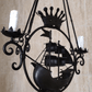 Italian 19th Century Antique Wrought Iron Nautical Sailing Ship Light Chandelier - Tommy's Treasure