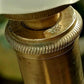 Vintage Fire Hose Table Lamp Copper Brass & Art Deco Opalescent Glass Shade - Tommy's Treasure
