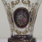 Bohemian Czech Gilt Hand Enamelled Ruby Red / Clear Glass Beaker Goblet - Tommy's Treasure
