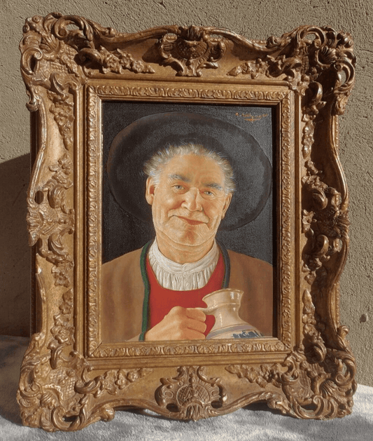 Erwin Eichinger (1892-1950) Austrian Antique Original Tyrol Portrait Oil Painting - Tommy's Treasure