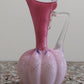 Antique Victorian Enamelled Pink Opaline Milk Satin Glass Ewer Jug - Tommy's Treasure